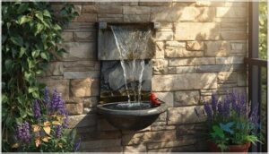 wall-mounted waterfall bird baths wall-mounted waterfall bird baths