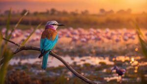 african rollers and wetland birds african rollers and wetland birds