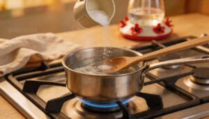 boiling and dissolving the mixture boiling and dissolving the mixture