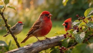 common small birds with red heads common small birds with red heads