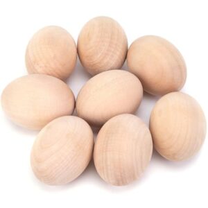 DomeStar Wooden Fake Chicken Eggs, B081N2KB55