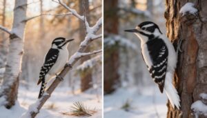 downy vs. hairy woodpecker downy vs. hairy woodpecker