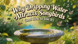 dripping water attracts songbirds