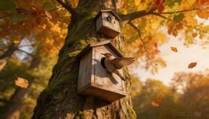 eastern screech owls and northern flickers (10–20 ft) eastern screech owls and northern flickers (10–20 ft)