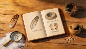 feathers, tracks, nests, and other evidence feathers, tracks, nests, and other evidence