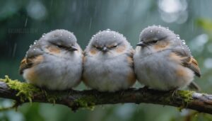 fluffing for warmth in light rain fluffing for warmth in light rain