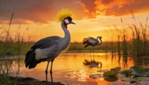 grey crowned crane – tall yellow crown of african wetlands grey crowned crane – tall yellow crown of african wetlands