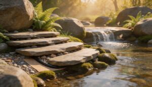 hiding plumbing with natural stone placement hiding plumbing with natural stone placement