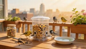 keep balcony feeders clean and busy keep balcony feeders clean and busy