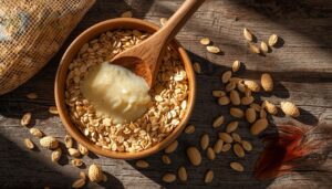 mixing with unsalted fats and seeds mixing with unsalted fats and seeds