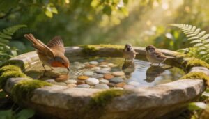 pebble-lined birdbaths pebble-lined birdbaths
