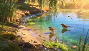 pond edges with gradual depth pond edges with gradual depth