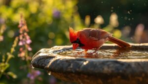 providing water sources for cardinals providing water sources for cardinals