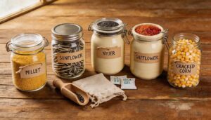 storing different bird seed types storing different bird seed types