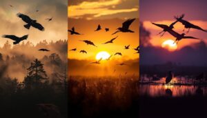 use silhouettes to separate bird groups use silhouettes to separate bird groups