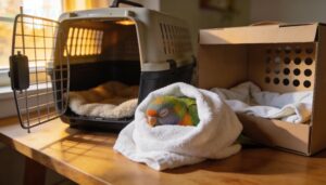 using a towel, carrier, or secure box using a towel, carrier, or secure box