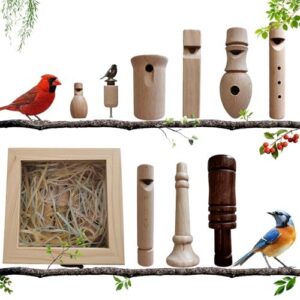 9 PCS Handmade Wooden Bird Call B0GDDNF4R1
