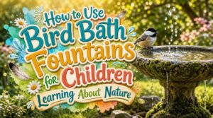 bird bath fountains for children learning about nature