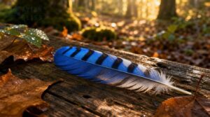 finding a blue jay feather finding a blue jay feather