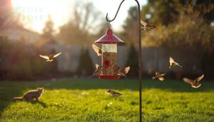 hang feeders over open areas when possible hang feeders over open areas when possible
