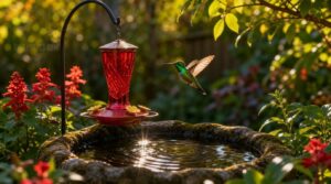 hanging feeders over birdbaths or fountains hanging feeders over birdbaths or fountains