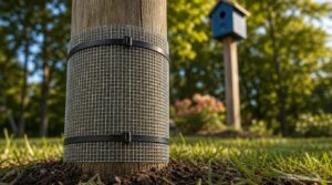 hardware cloth around pole bases hardware cloth around pole bases