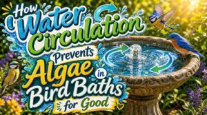 how water circulation prevents algae in bird baths