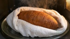 microwaving the sweet potato until tender microwaving the sweet potato until tender