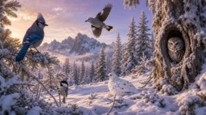 mountain and forest winter birds mountain and forest winter birds