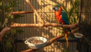 positioning perches away from food and water positioning perches away from food and water
