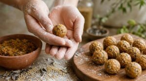 rolling marble-sized treat balls rolling marble-sized treat balls