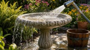 step 4: rinse the bird bath multiple times step 4: rinse the bird bath multiple times