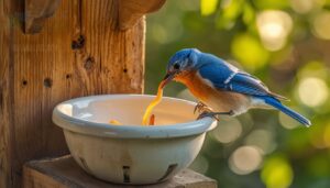 using a shallow mealworm cup using a shallow mealworm cup