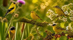 common small yellow birds common small yellow birds