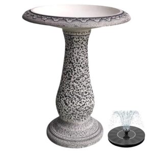 Pedestal Birdbath with Solar Fountain, B0FSTLPCT8
