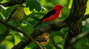 scarlet tanager plumage scarlet tanager plumage