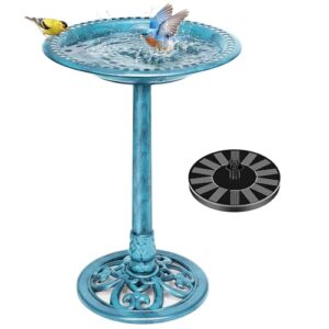 VIVOHOME Bird Bath with Solar B09LVBWWLH