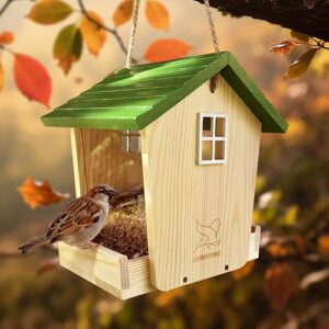 Bird Feeder Handcrafted Wood,Squirrel Proof B0G3472WWS