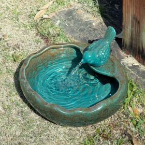 Ceramic Solar Fountain Bird Bath B0FS1H6Y9B