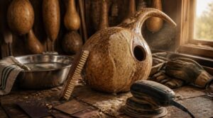 clean and prepare the gourd shell clean and prepare the gourd shell