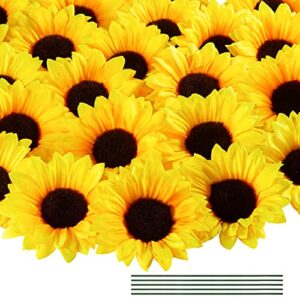 Coferset 40pcs Fake Sunflower Heads B09X9QPJSF