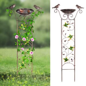 DesGully Bird Bath with Trellis B0B5SRDSCC