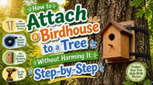 how to attach a bird house to a tree