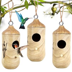 Hummingbird House for Outside Hanging,Wooden B09V836LXV