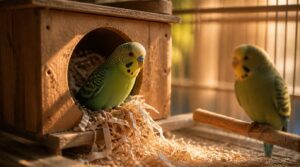 parakeets and nesting parakeets and nesting