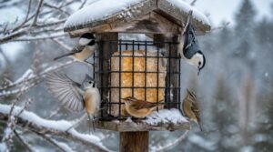 small birds at suet feeders small birds at suet feeders