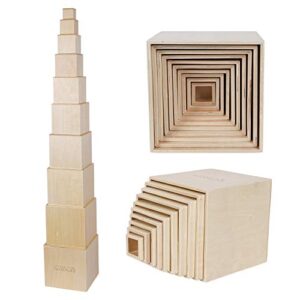 TOWO Wooden Stacking Boxes Nesting and B088SDLFFM