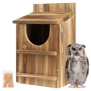 UUMENHA Durable Carbonized Cedar Owl B0DR2P7439