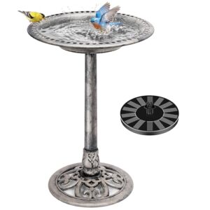 VIVOHOME Bird Bath with Solar B0876H67LP