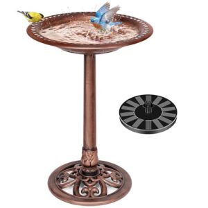 VIVOHOME Bird Bath with Solar B09LVCJRQM